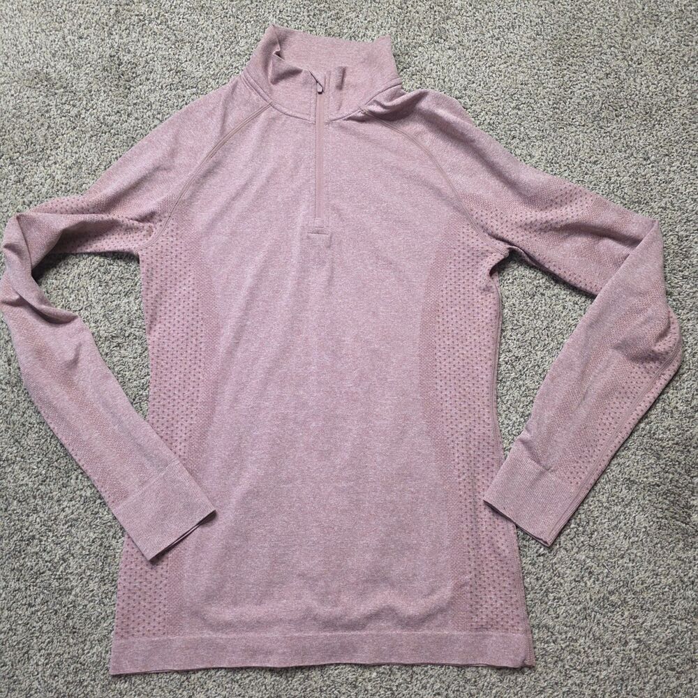 FIGS Salta Seamless 1/4 Zip Top Size Small Underscrub Pink Layer Long Sleeve